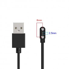 Зарядка мангитная USB для смарт часов 2 контакта (2.5 мм - 8 мм)
