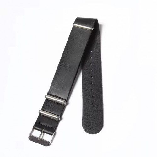 Ремешок для часов кожаный 20 мм черный (Straps 01-0220)
