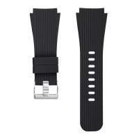 Ремешок для часов силиконовый 22 мм черный (подходит для Samsung, Amazfit, HUAWEI, Honor,  др.)