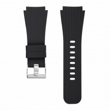 Ремешок для часов силиконовый 22 мм черный (подходит для Samsung, Amazfit, HUAWEI, Honor,  др.)