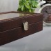 Шкатулка под часы и бижутерию 6 отделений кожаная цвет коричневый