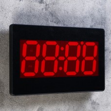 Часы настенные электронные, цифры красные 16х24 см